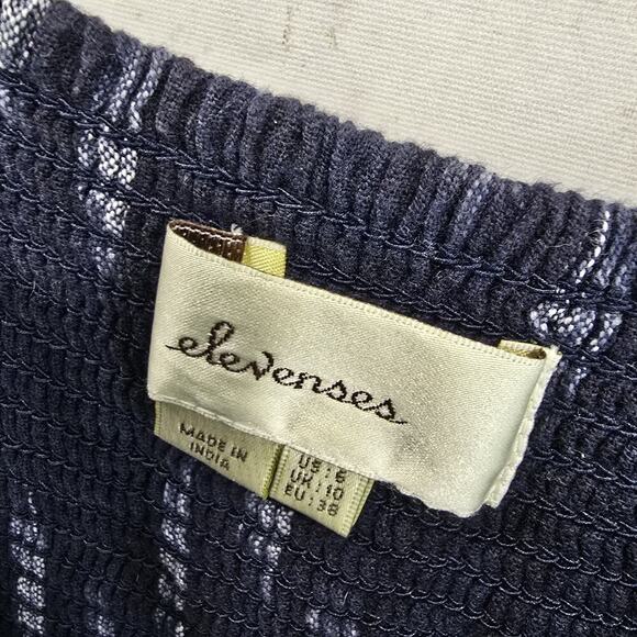 Elevenses Jumpsuit Womens Small Navy Ikat Corset Spaghetti Cropped Boho - Picture 3 of 12